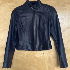 Genuine Leather Moto Jacket, Small